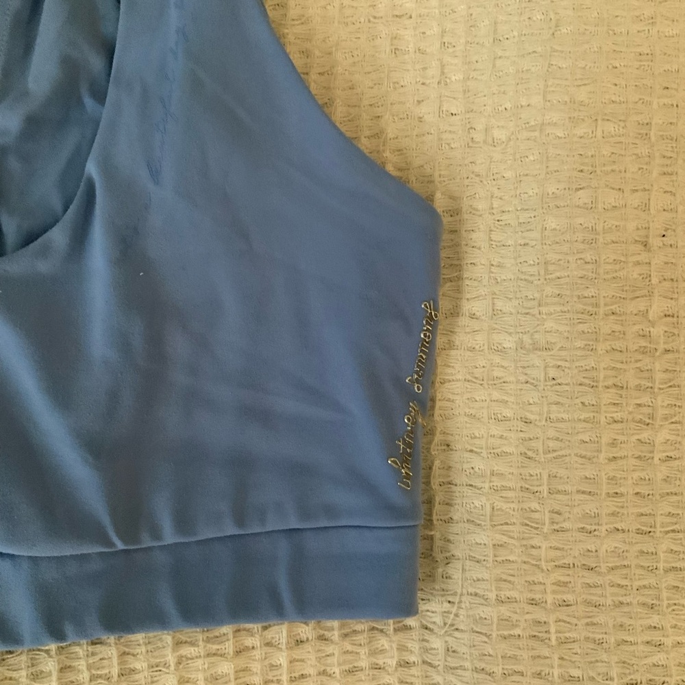 Whitney Simmons x GymShark V2 Blue Crop Top Sports Bra Tank Retro Lounge XS - Picture 4 of 7